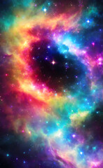 Wall Mural - Colorful sky with stars wallpaper.
