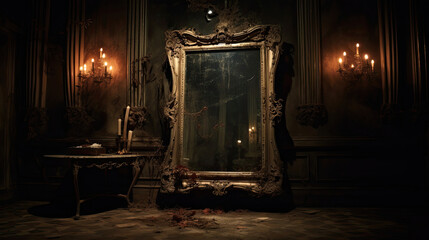 Canvas Print - Cursed Mirror in a Victorian Mansion