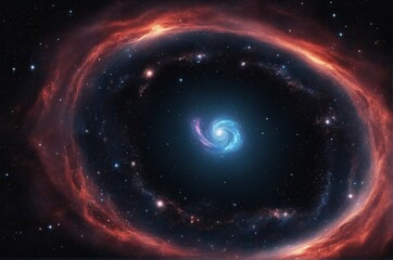 Wall Mural - Depiction of a Celestial Space Scene with Supernova, Nebula, and Stars, Radiant Cosmic Vista