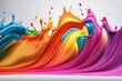 Rainbow wave. Colorful paint splash. Isolated design element on the  background.  .