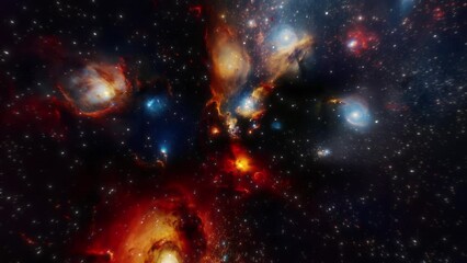 Wall Mural - a space journey into the universe. constellations, nebulae and galaxies