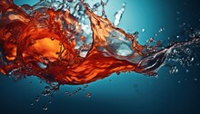 Photo Of Orange Liquid Splashing Into Water
