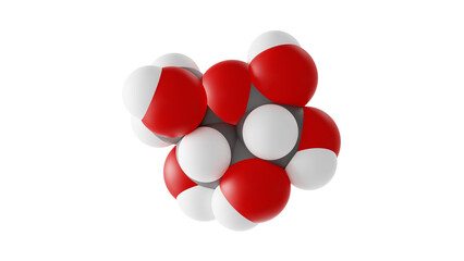 Poster - glucose molecule, sugar molecular structure, isolated 3d model van der Waals