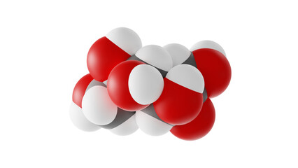 Sticker - fructose molecule, fruit sugar molecular structure, isolated 3d model van der Waals