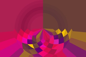 Aufkleber - abstract background with pink and brown, colorful geometric shapes, copy space for text, illustration.