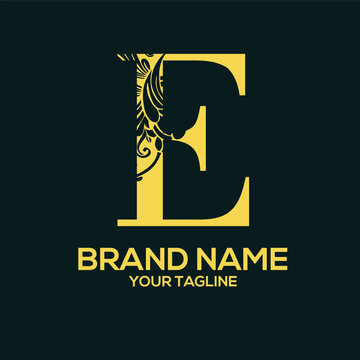 E Luxury Letter Logo Design Vector