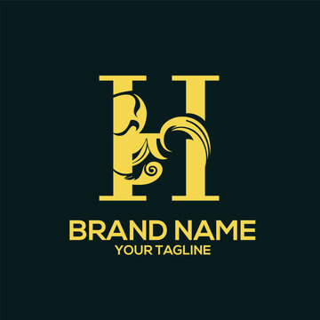 H Luxury Letter Logo Design Vector