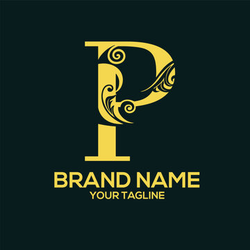 P Luxury Letter Logo Design Vector