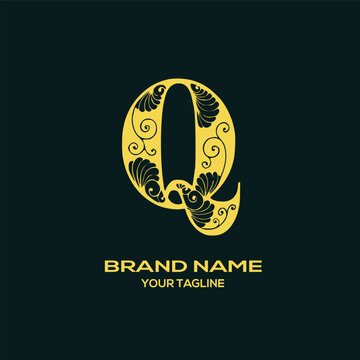 Q Luxury Letter Logo Design Vector