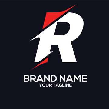 abstract letter R logo design