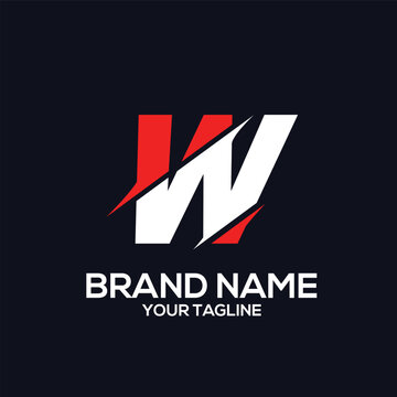 abstract letter W logo design