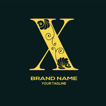 X Luxury Letter Logo Design Vector