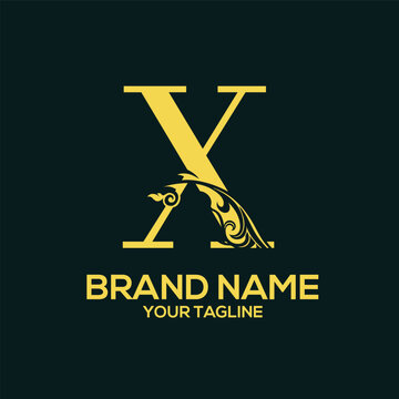 X Luxury Letter Logo Design Vector
