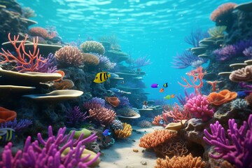 Wall Mural - coral reef and fish, Generative AI, Generative AI