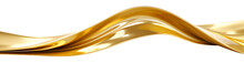 Abstract 3d Realistic Golden Metal Shape. Fluid Gold Wave. Generative AI