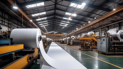 Poster - Factory production large rolls of thermal paper.