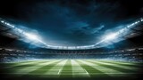 Fototapeta Sport - Football stadium with light, Field at night.