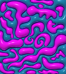 Aufkleber - Abstract background with various inflated figures, 3D rendering illustration
