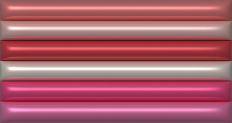 Poster - Multicolored inflated lines with a shiny surface, 3D rendering illustration