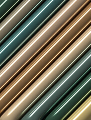 Poster - Multicolored inflated lines with a shiny surface, 3D rendering illustration