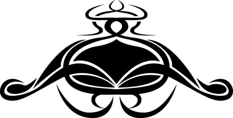 Sticker - Black lotus tattoo, tattoo illustration, vector on a white background.