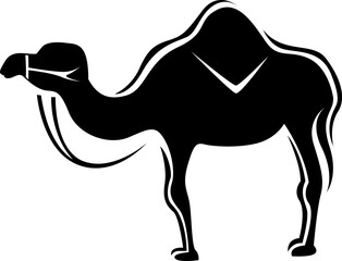 Sticker - Camel tattoo, tattoo illustration, vector on a white background.