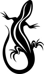 Wall Mural - Lizard tattoo, tattoo illustration, vector on a white background.