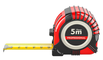 Poster - Tape Measure with Retraction Control and Self-Lock, 3D rendering isolated on transparent background