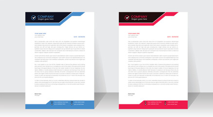 Wall Mural - Abstract Corporate Business Style Letterhead Design Vector Template For Your Project. Simple And Clean Print Ready Design,  Simple Modern Creative & Clean business style Letterhead vector template 