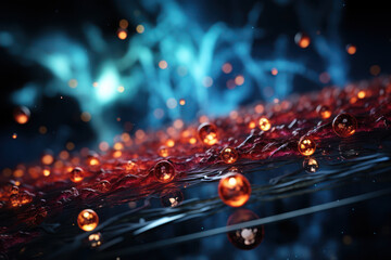 Aufkleber - An abstract portrayal of a quantum field, representing the fundamental forces and particles of the quantum world. Generative Ai.