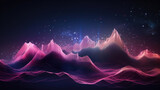 Fototapeta  - Futuristic big data visualization wave blue and purple background