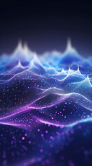 Poster - Futuristic big data visualization wave blue and purple background
