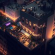 A rooftop party in san francisco night shot photorealistic extreme detail 4K cinematic lighting 