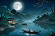 Chinese Painting Style - Mid-Autumn Festival Night