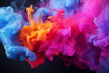 colorful liquid paint splash mixing underwater, wallpaper images.