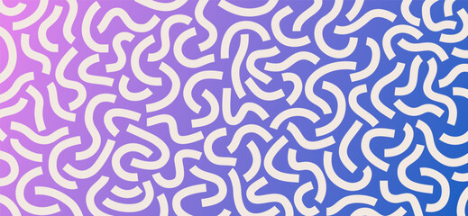 Poster - White curved lines isolated on gradient blue and purple background. Abstract background