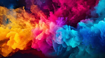 Wall Mural - abstract colorful particles and sprinkle powder explosion for holiday celebration like holi festival