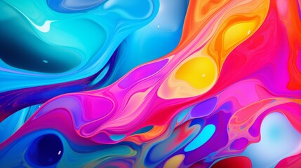 Wall Mural - abstract colorful floating liquid splash for a holiday celebration. shiny rainbow lights. wallpaper 