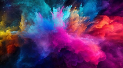 Wall Mural - abstract colorful particles and sprinkle powder explosion for holiday celebration like holi festival