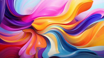 Wall Mural - abstract colorful floating liquid splash for a holiday celebration. shiny rainbow lights. wallpaper 