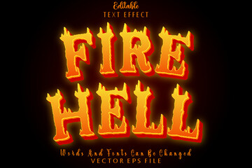 Fire Hell Editable Text Effect Emboss Cartoon Style