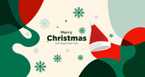 Fototapeta Młodzieżowe - Merry Christmas card and banner vector illustration in red white and green colors 2024