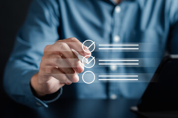 Aufkleber - Online survey filling out and digital form checklist quality check improvement. Standardization, certification. Compliance to regulations service and standards...