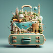 Travel and tourism concept with a suitcase