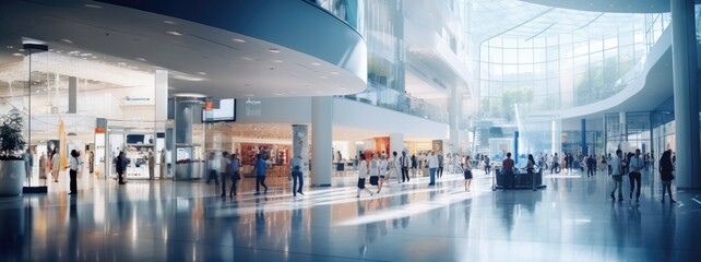 Blurred shopping people in shoppingmall background.