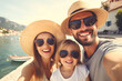 © sam - happy family taking close up selfie on holiday