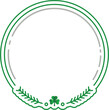 Digital png illustration of green double circle with clover leaf on transparent background