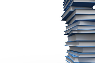 Poster - digital png illustration of stack of blue books on transparent background