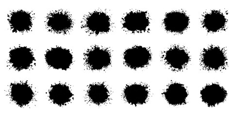 Fototapete - Paint ink splatter, stains set. Splash of paints with drops. High level of tracing and many details. Illustration splash and drip design.