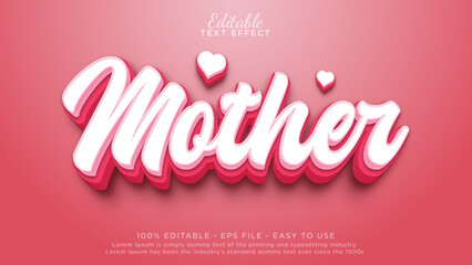 Aufkleber - Mother 3d editable text effect